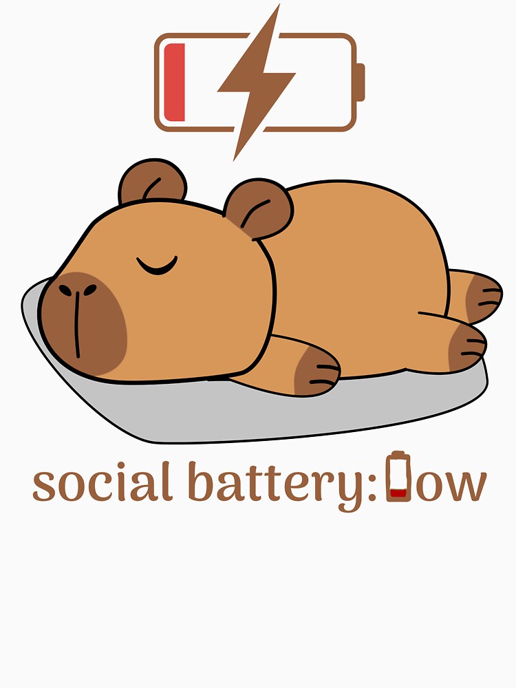 Social Battery: Low - Sleepy Capybara by CyrilloArt