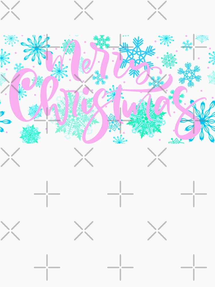 Merry Christmas Pink Blue Green Snow Holiday Pattern by Vibbin4Life33