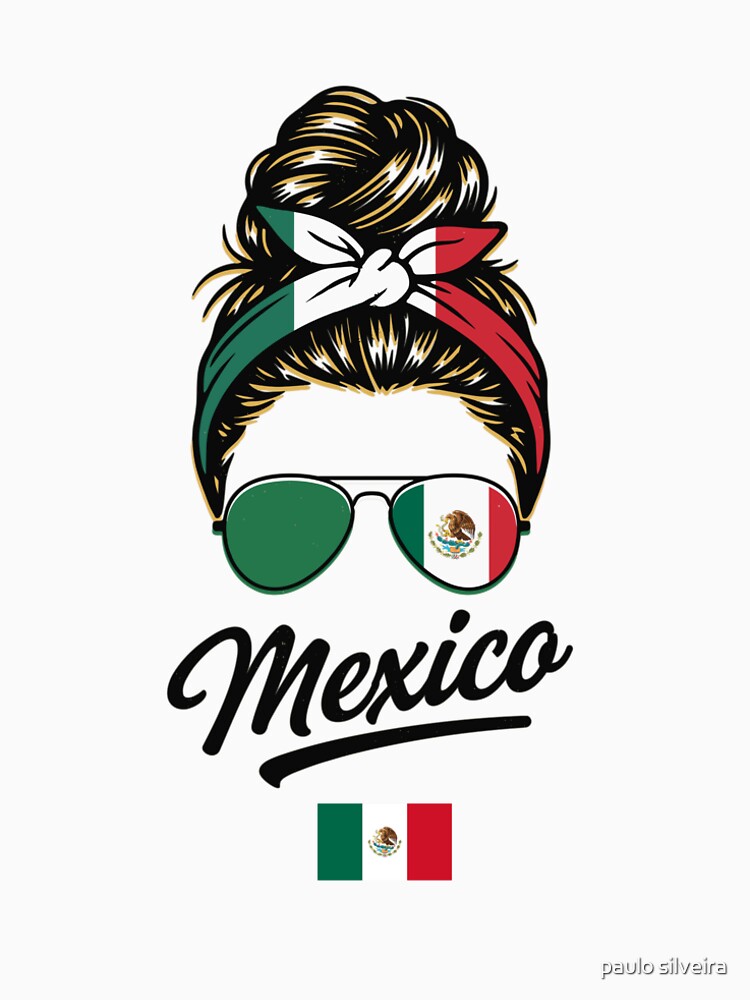 Mexico Pop Art Woman – Vintage Woodcut Mexican Flag Sunglasses Graphic for Proud Mexico Supporters by paulo silveira