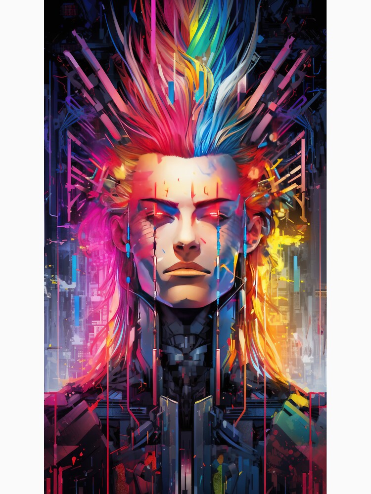 Too Much Chrome - Cyberpunk Art | Retro Anime Aesthetic by AeonAcademy