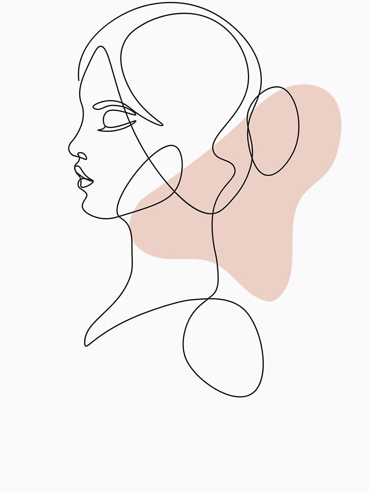 Minimalist Continuous Line Drawing and Soft Color Block by ZentroShop