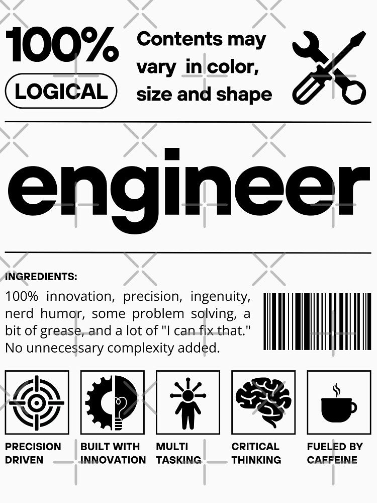 Engineer Barcode, Funny Engineering by lagunaklein
