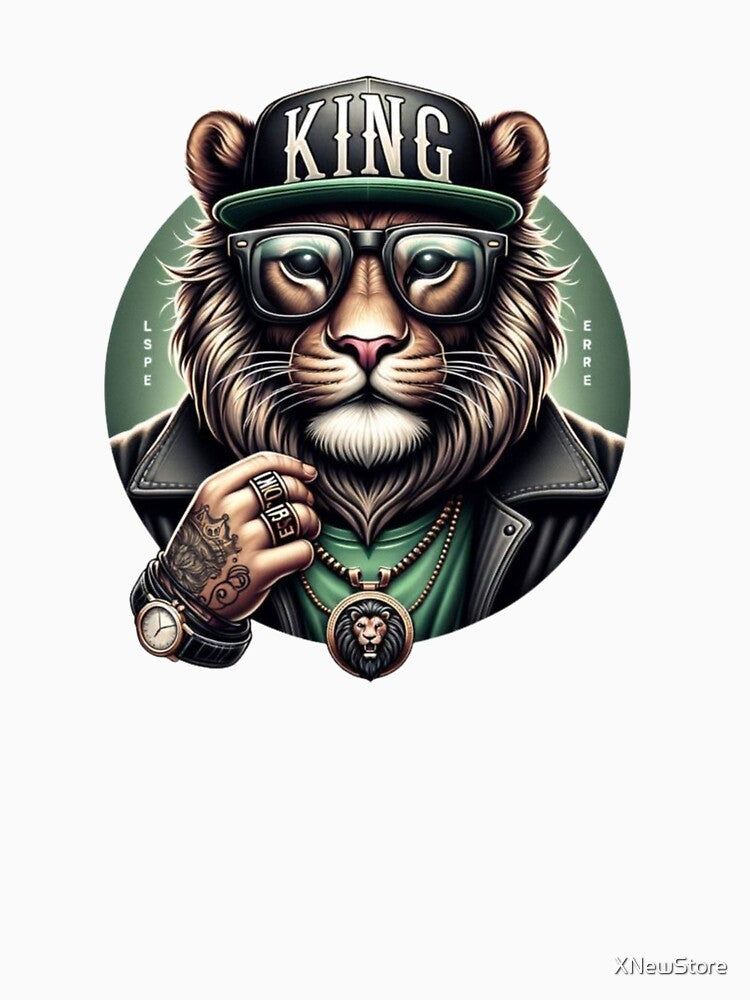King - Urban Lion with Glasses and Cap | Streetwear Design with a Royal Attitude by XNewStore