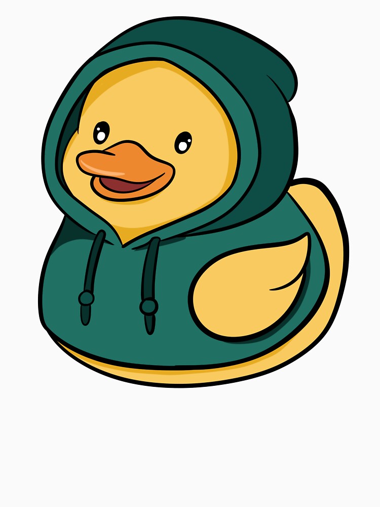 Chill Kawaii Duck in Dark Green - Streetwear Style Duckie by LYAN-STORE Unisex , , , Long Sleeve Tee