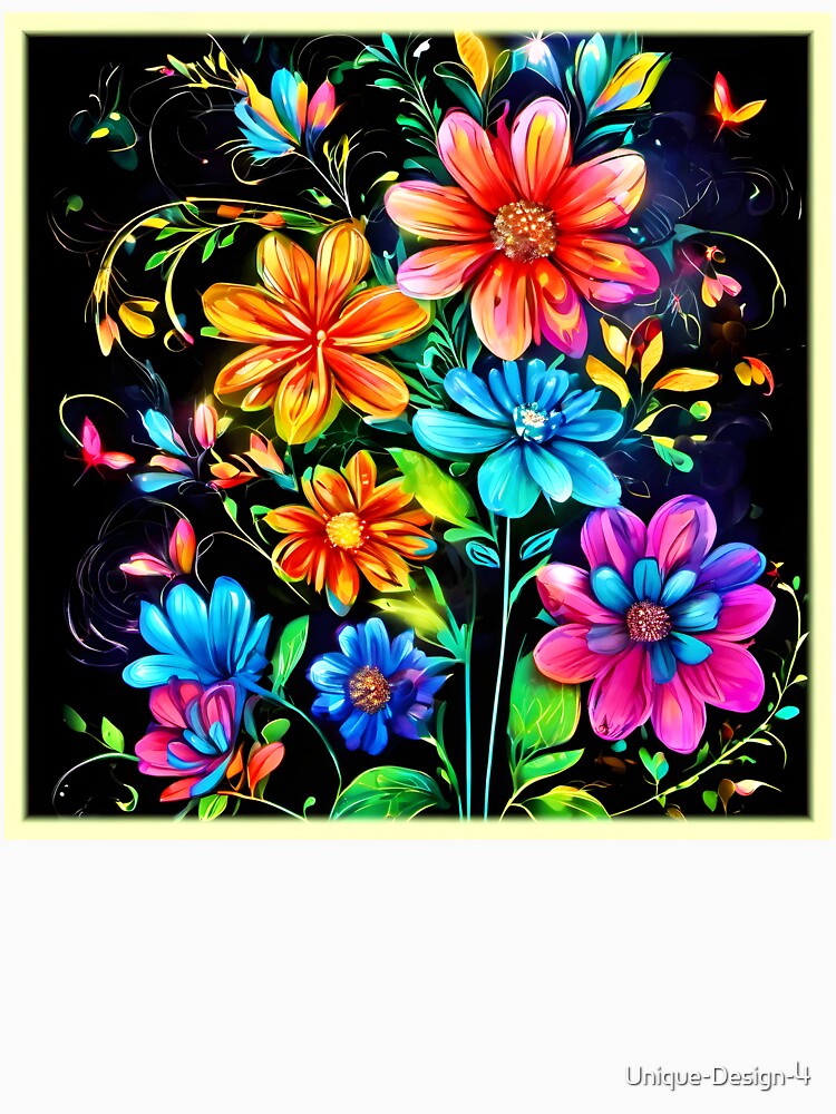Neon Floral Symphony by Health And Fitness Posts e-Store