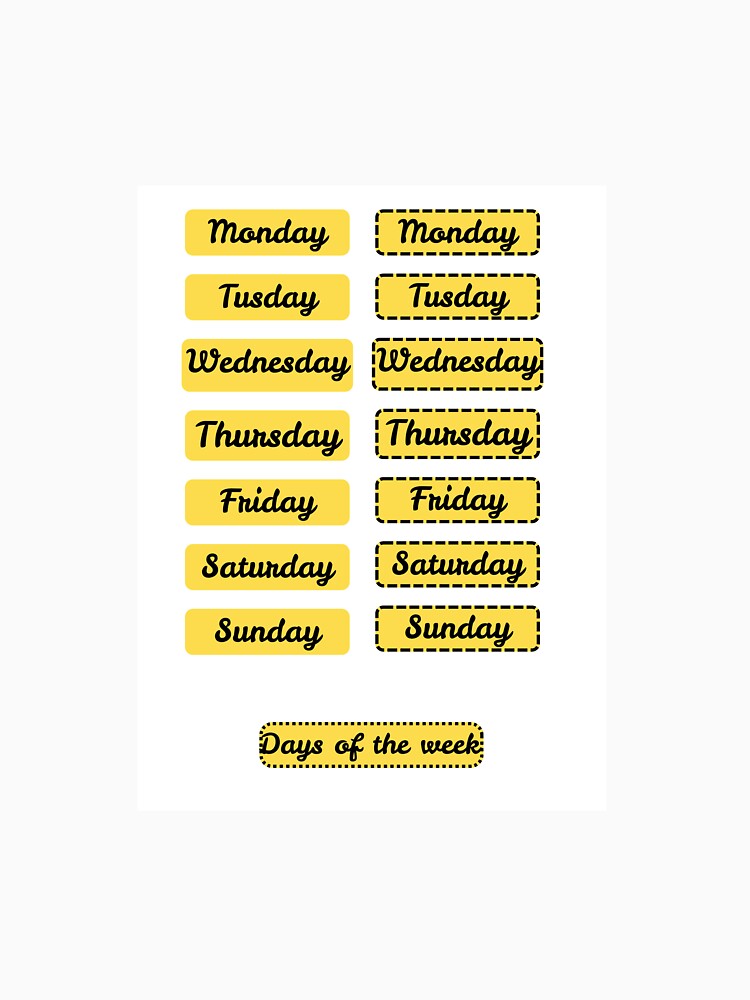 Days of the week sticker by MeaningInk