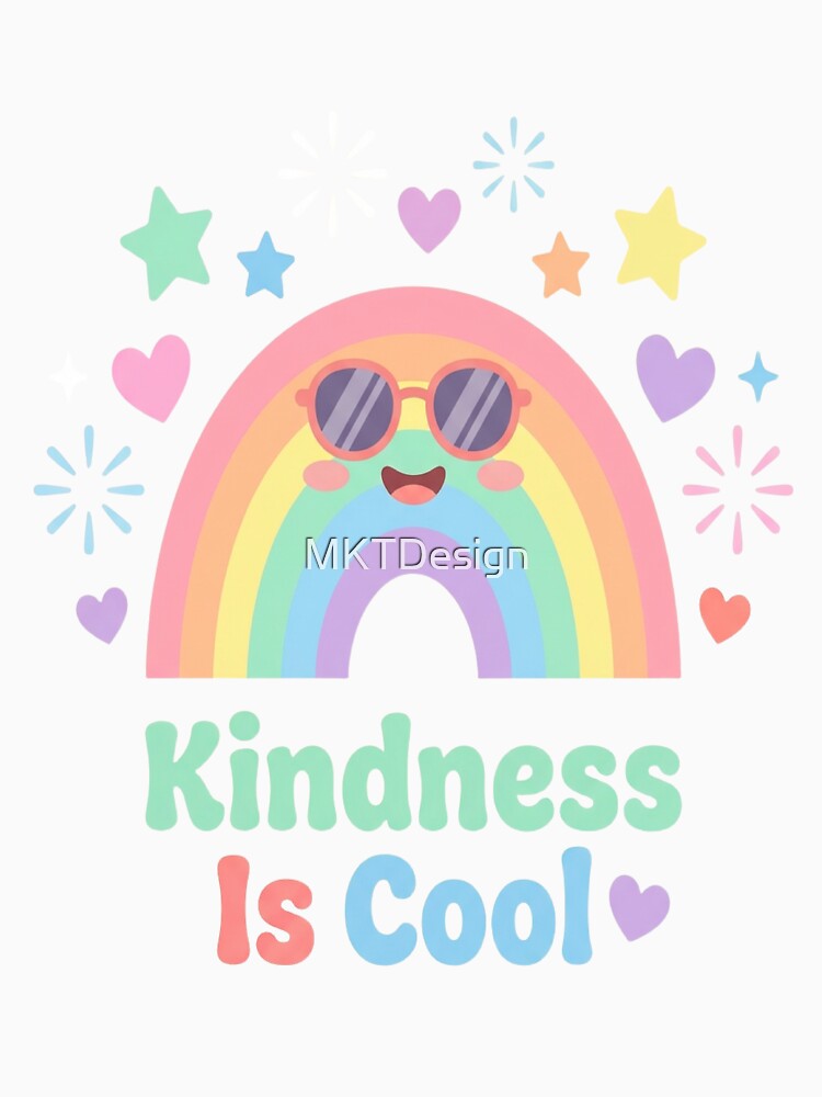 Kindness Is Cool Retro Rainbow Art by DZRym