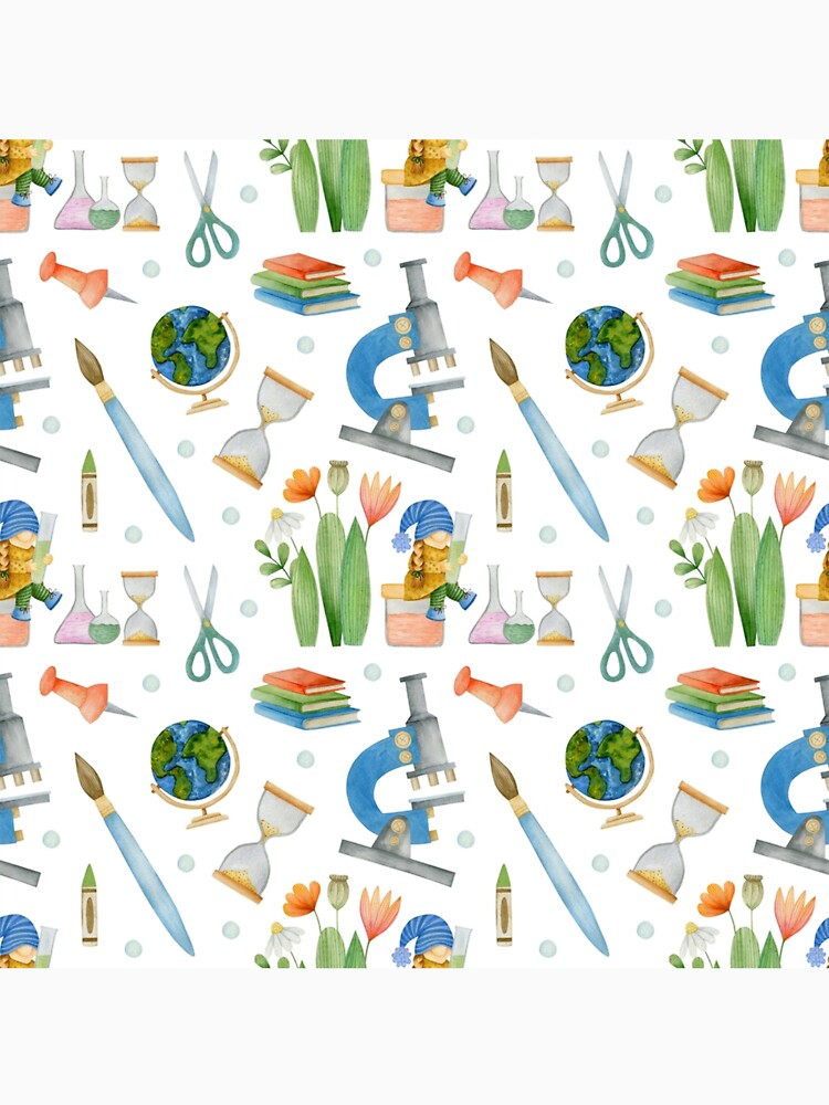 Teacher Seamless Pattern watercolor by Vanthuandesign