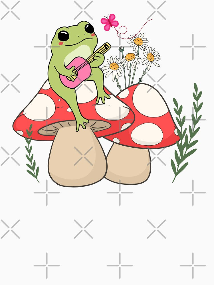 Kawaii Anime Cottagecore Frog by Playful Strokes pom@pom
