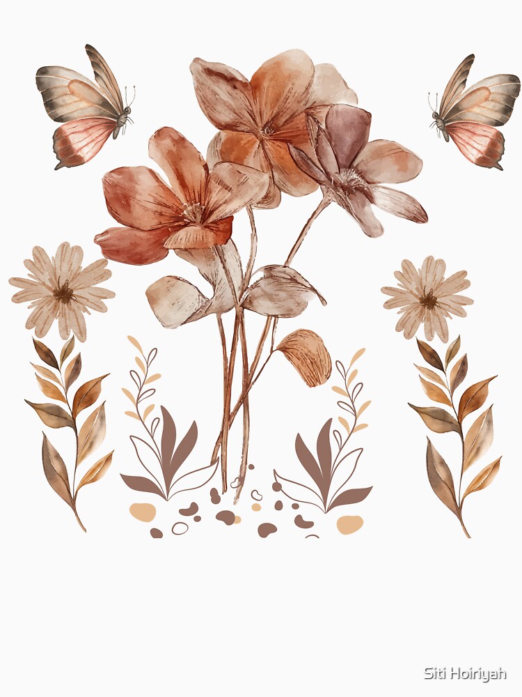 Boho Botanical | Neutral Floral & Foliage Aesthetic Design by Siti Hoiriyah