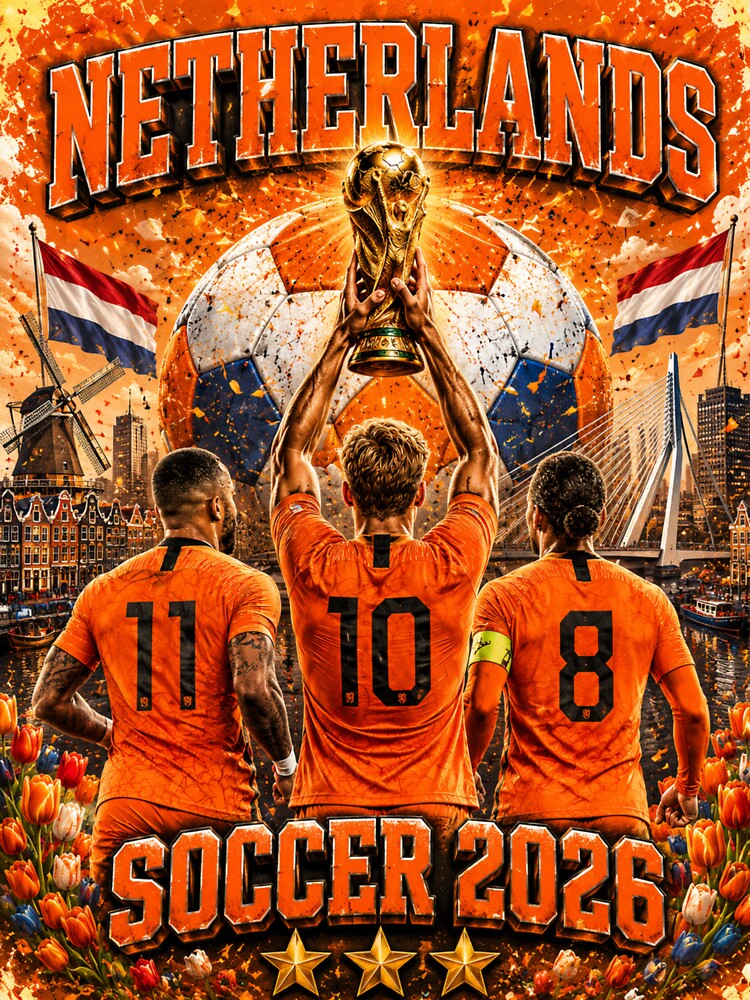 Netherlands Soccer 2026 Shirt – Dutch Football Fan Gift by UrbanPrintVibes Unisex , , , Long Sleeve Tee