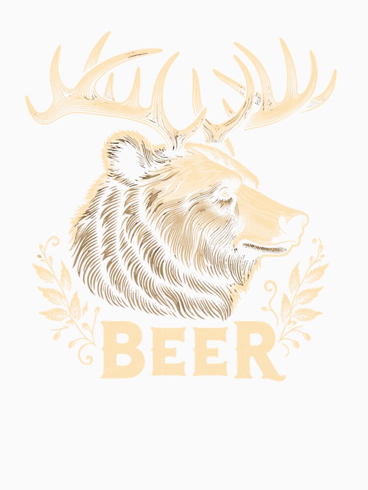 Beer Funny Vintage Design Bear with Deer Antlers for Drinker by taaddison50