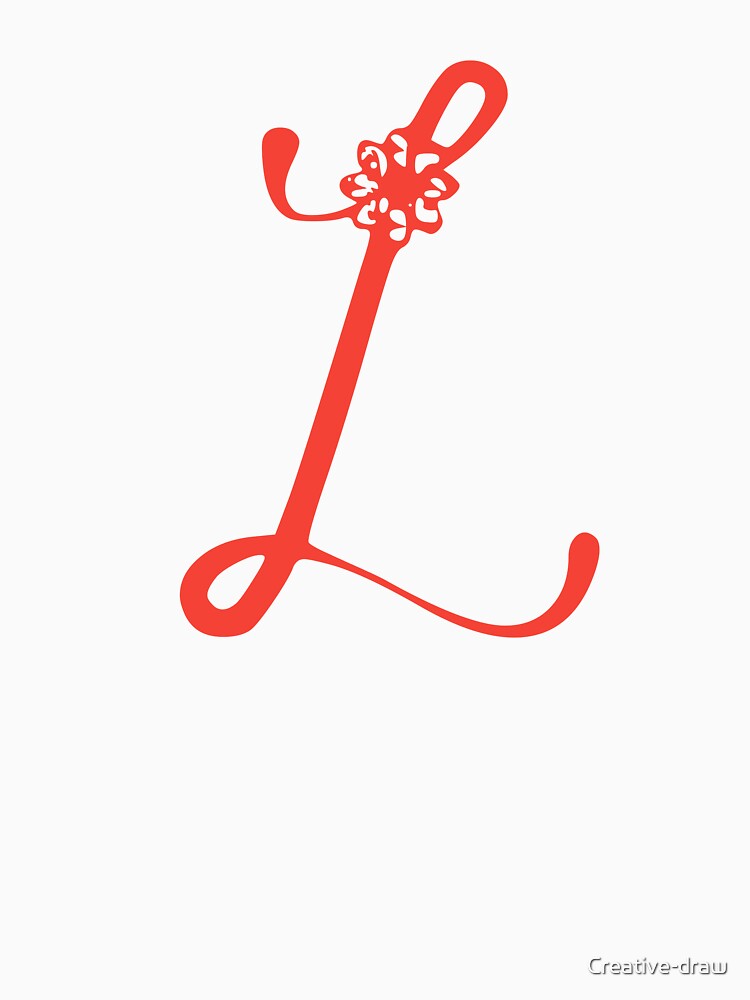 Floral Initial monogram L by Creative-draw