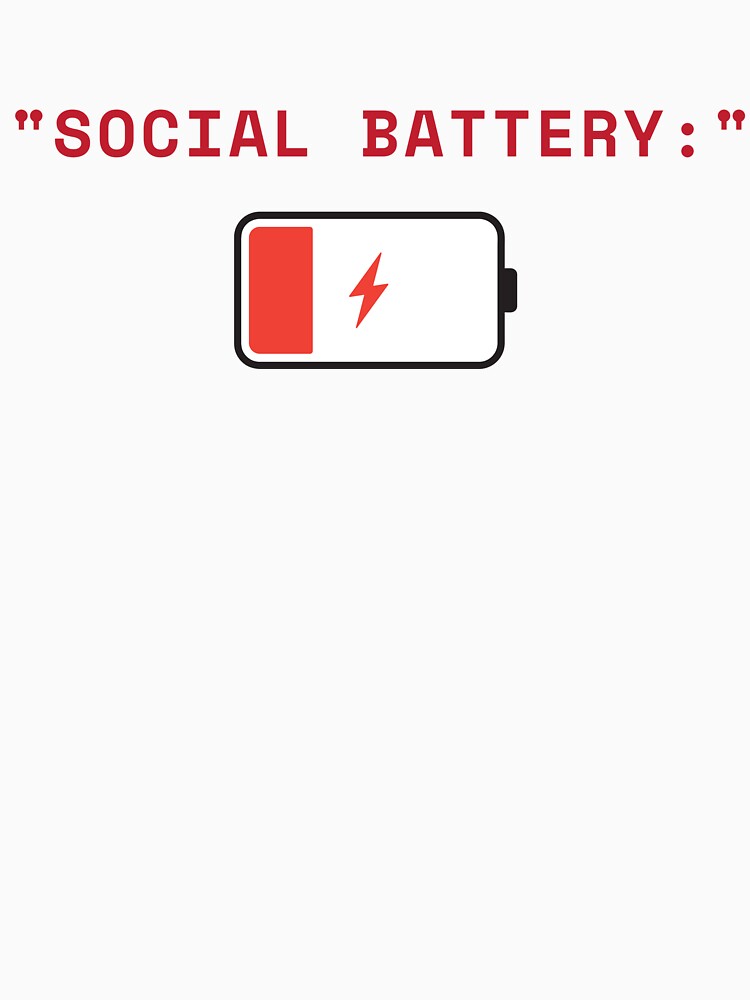 Social Battery 1% Shirt | Introvert Gift | Social Anxiety Humor | Antisocial T-Shirt by HippyTees
