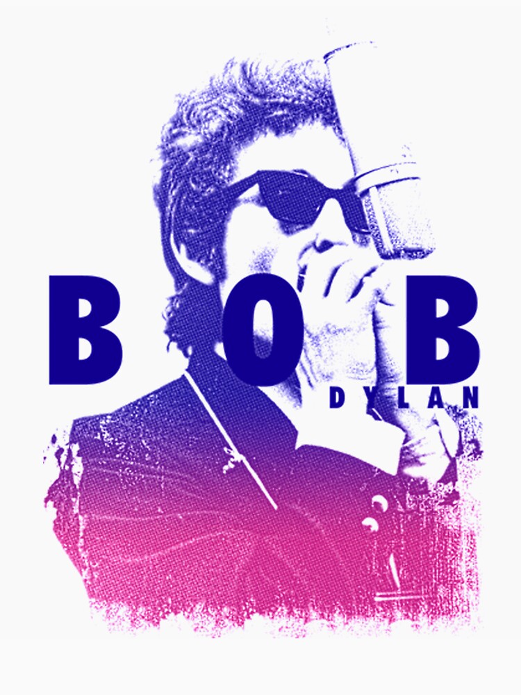 Bob Dylan Neon Blue Pop Poster For Retro Music Lovers by GloriCook