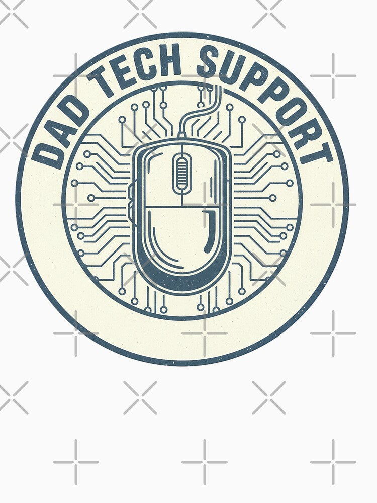 Dad Tech Support Retro Badge Design by Teeny Quities