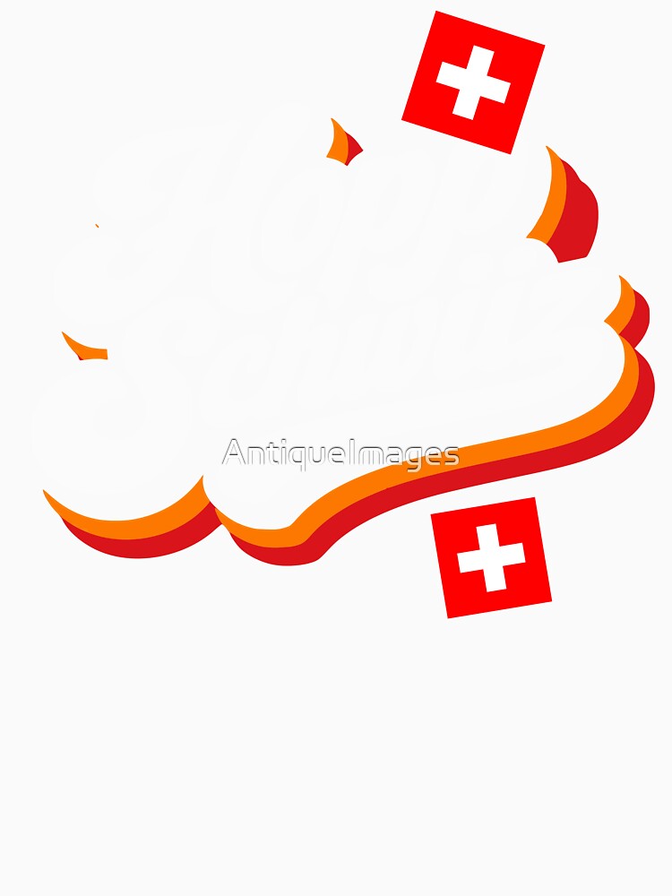 Hopp Schwiiz Swiss Sports Fan National Day by AntiqueImages Unisex , , , Long Sleeve Tee