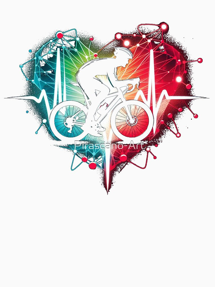 Cycling Heartbeat Bicycle Love Biking Life Love Cycling by Pirascano