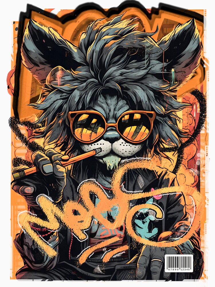 Rockstar Cat by madeinexception Unisex , , , Long Sleeve Tee
