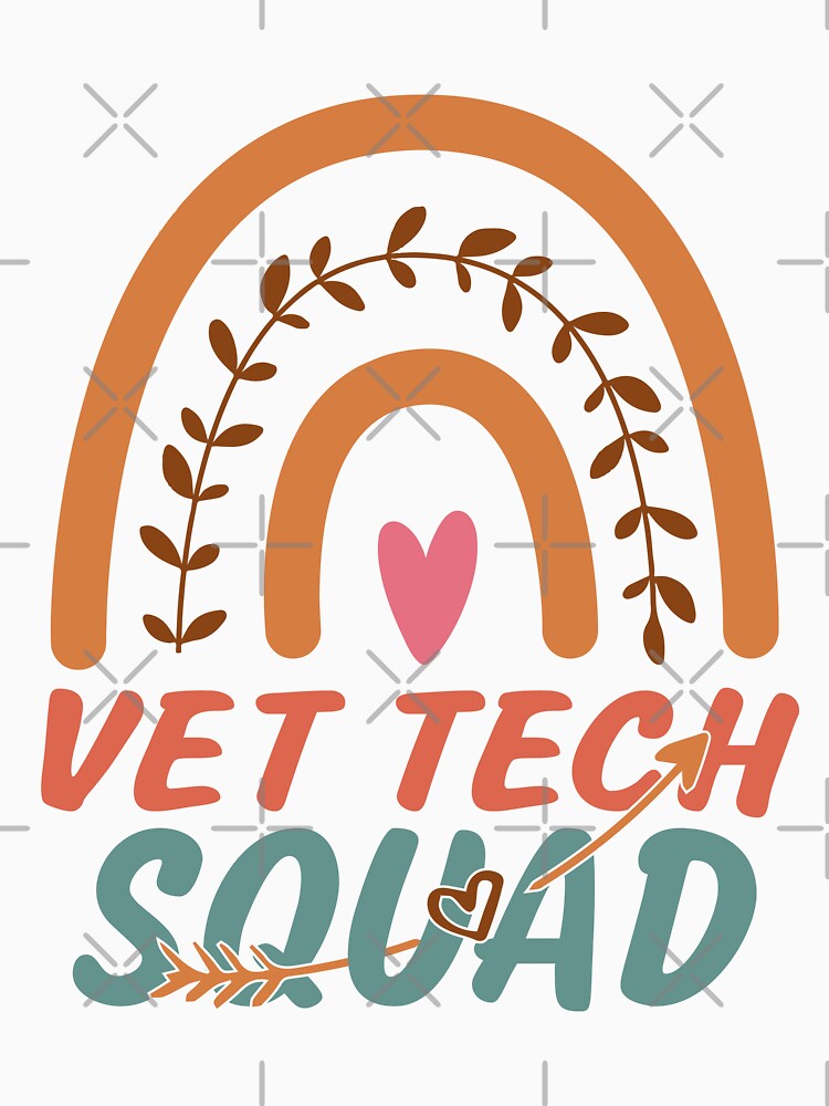 Vet Tech Squad Rainbow Quote Gift Idea For Men and Womens - Funny Vet Tech by Mmmm3344