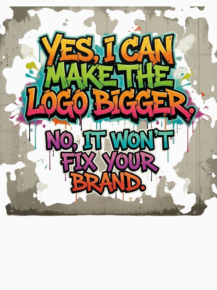 Bigger Logo Branding Irony | Funny Graphic Designer Graffiti Art by Dariusz.K