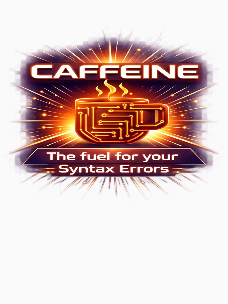 Caffeine: The Fuel for Syntax Errors – Dev Humor Tee T-Shirt by Syntix Gear | Syntax. Style. System.