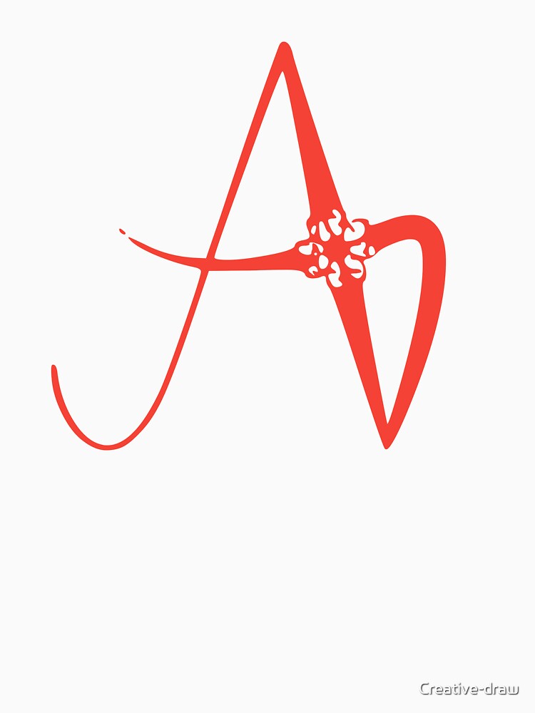 Floral Initial monogram A by Creative-draw