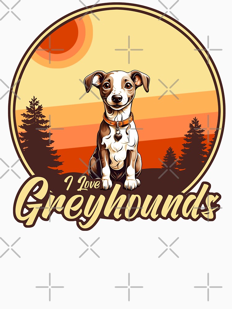 I Love Greyhounds - Vintage Sunset Design - Greyhound Lover by brindled