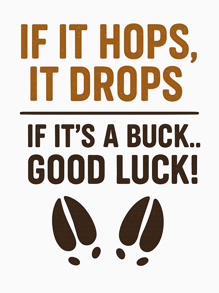 If It Hops, It Drops – Funny Deer Hunting Quote by Eric’s Creative Corner