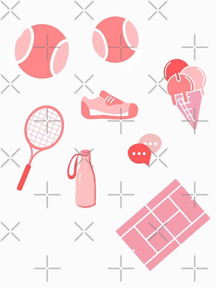 Pink Tennis Sticker pack by Pea Fitness