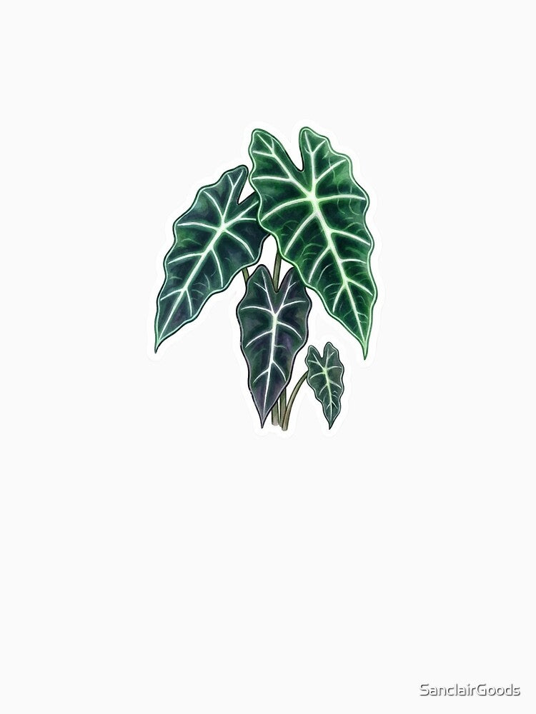 Aesthetic Alocasia Polly Neon Botanical Mask Plant by SanclairGoods
