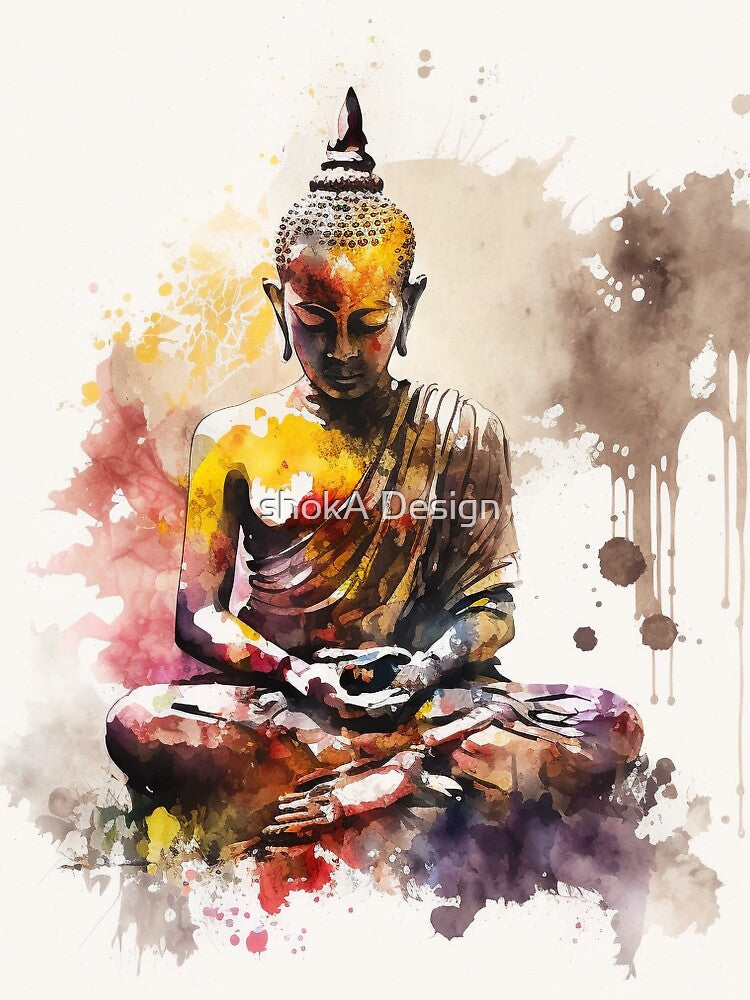 meditation buddha watercolor by shokA Design