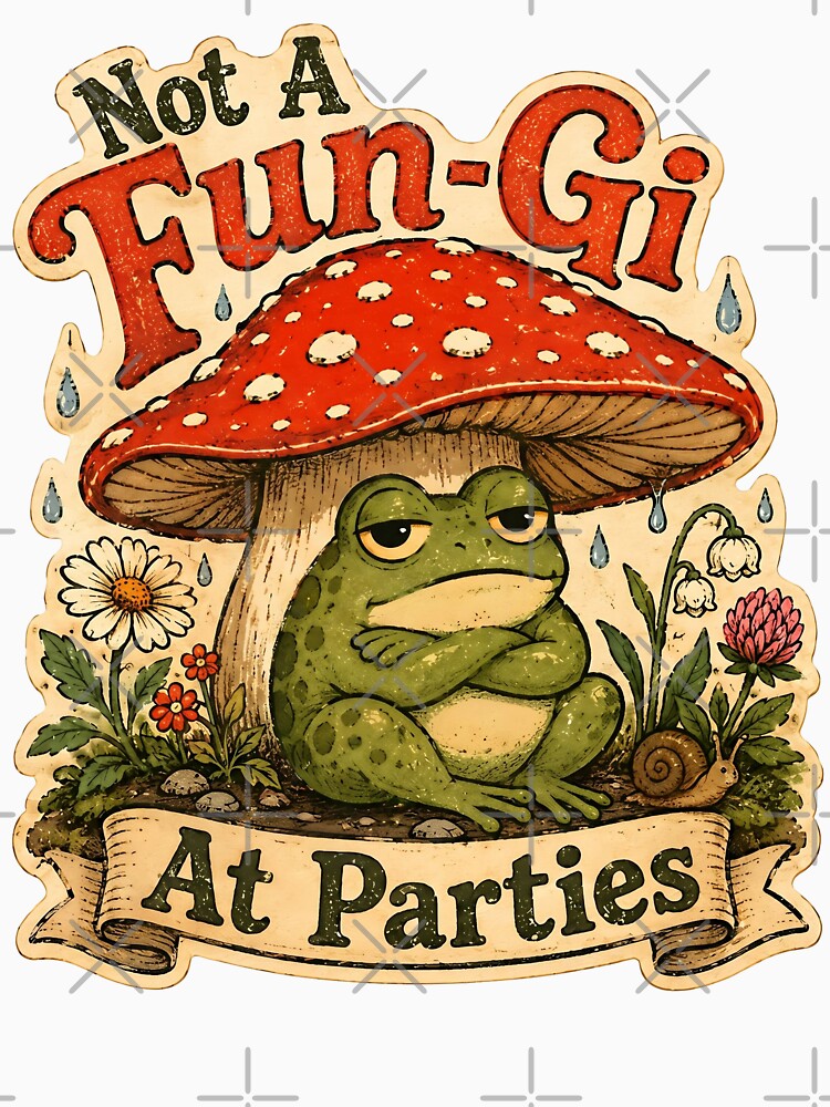Not A Fun-Gi At Parties Funny Frog by StillWildink
