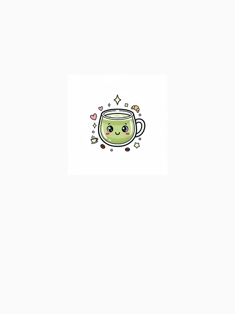 Kawaii Matcha Latte Cute Café Aesthetic Design by mayatA-rt