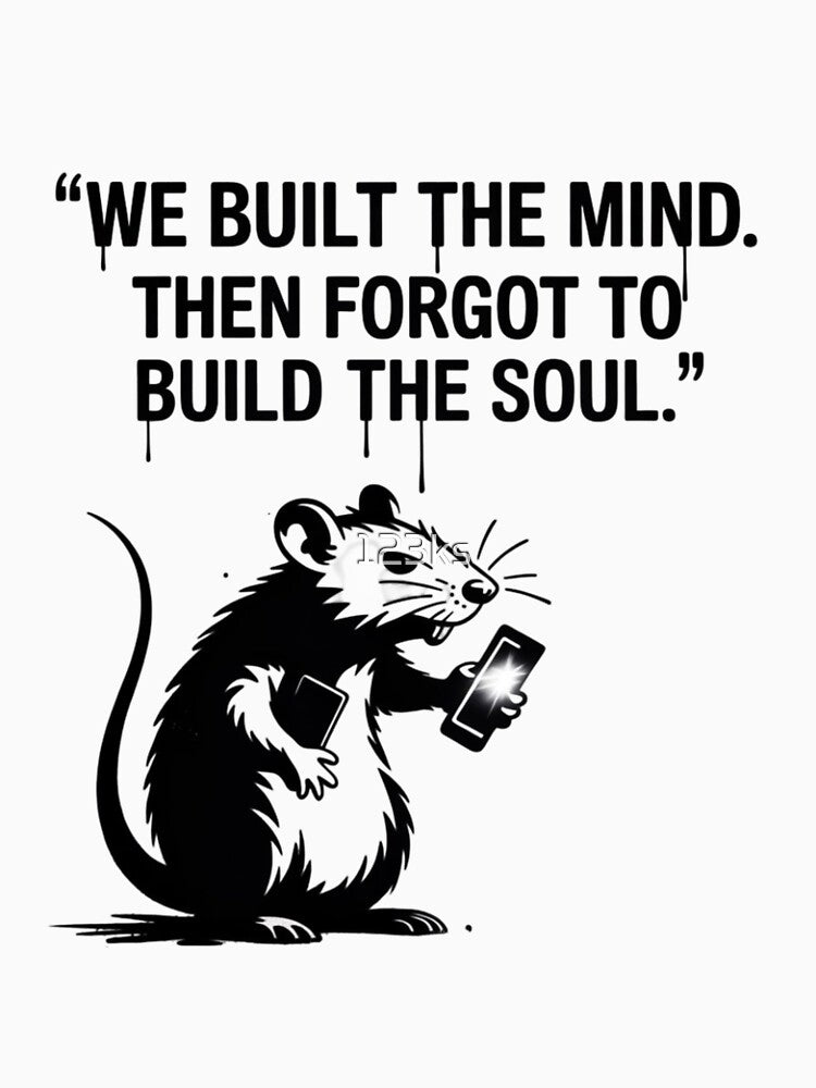 Banksy Rat - We built the mind. Then forgot to build the soul. by 123ks
