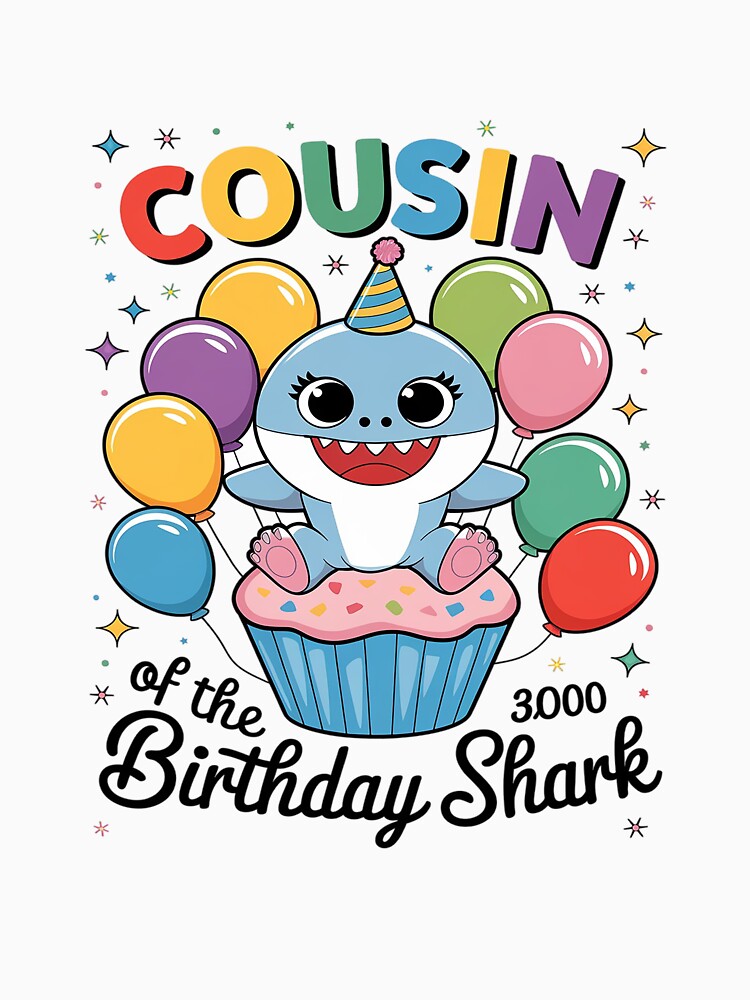 Cousin of the Shark Birthday Mom Matching Family by DigitaldeligArt