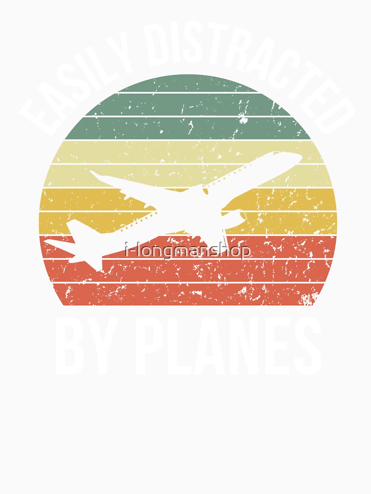 Easily Distracted By Planes Vintage ( Pilot Gift ) by i-longmanshop