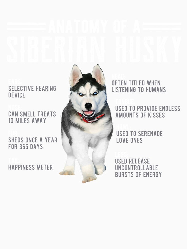 Anatomy of A Husky T-Shirt Siberian Dog Fans by NiceStore059