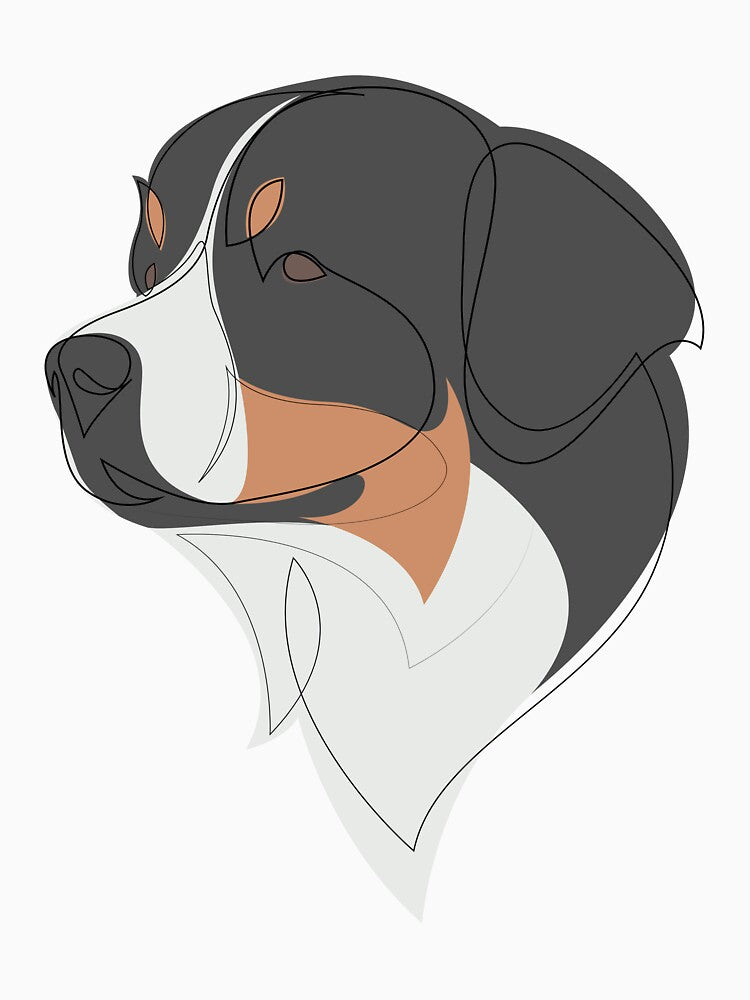 Bernese Mountain Dog - continuous line by addillum