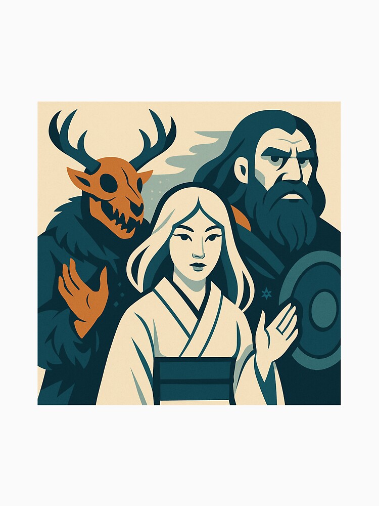 Ijiraq, Yuki-Onna and Jotnar 07 by AIfolklore