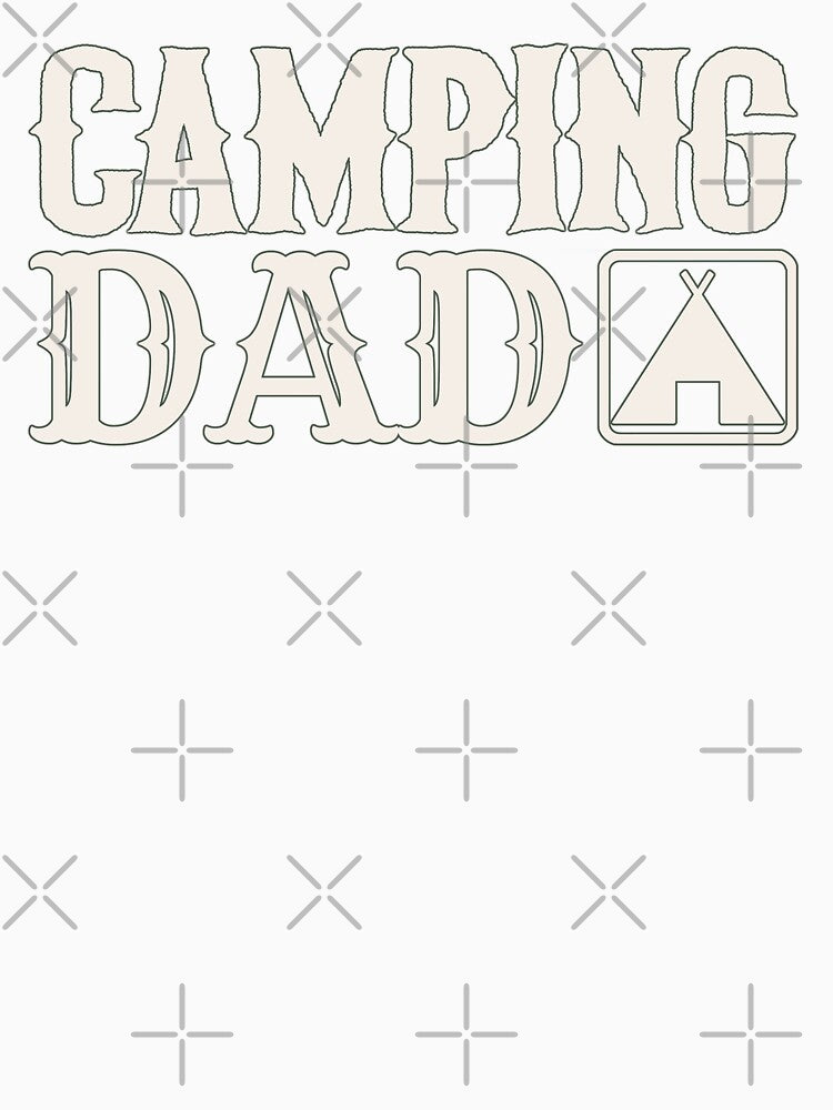 Black Outline Camping Dad Fun Camping Design by TrulyEpoque