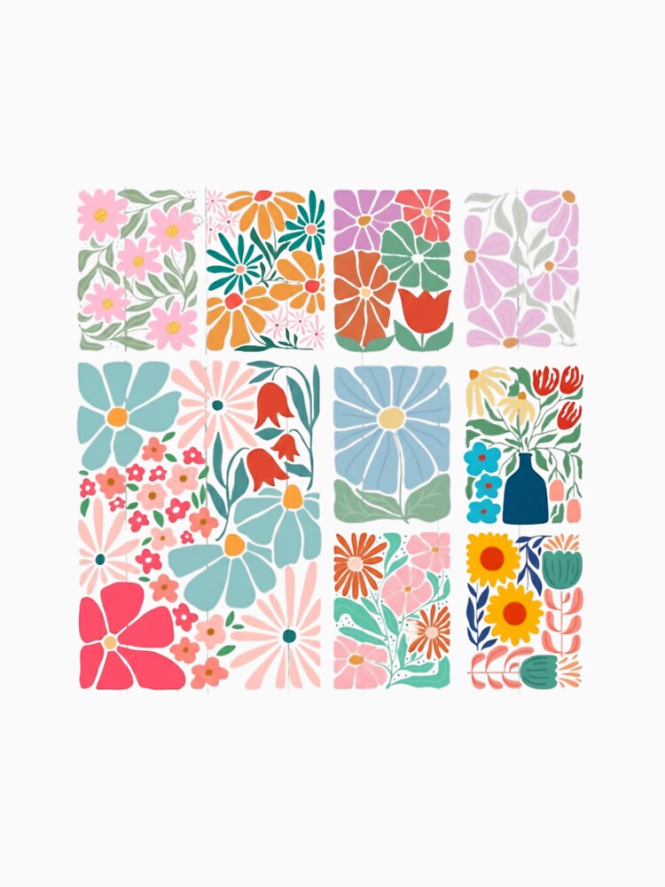 Groovy Retro Flower Pattern | Colorful 70s Floral Art Print by Colorful-Garden