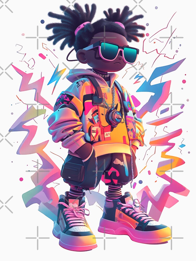 Retro cartoon character in 90s streetwear style by Jasava Shop Unisex , , , Long Sleeve Tee