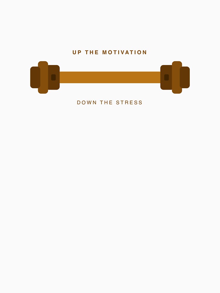 Up The Motivation Down The Stress – Dumbbell Gym Quote T-Shirt by asmaqa