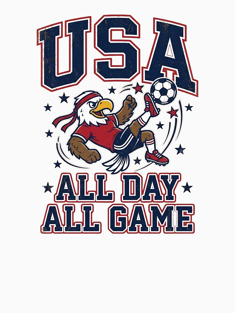 USA All Day All Game Soccer World Cup 2026 Eagle by PlushFutura Unisex , , , Long Sleeve Tee