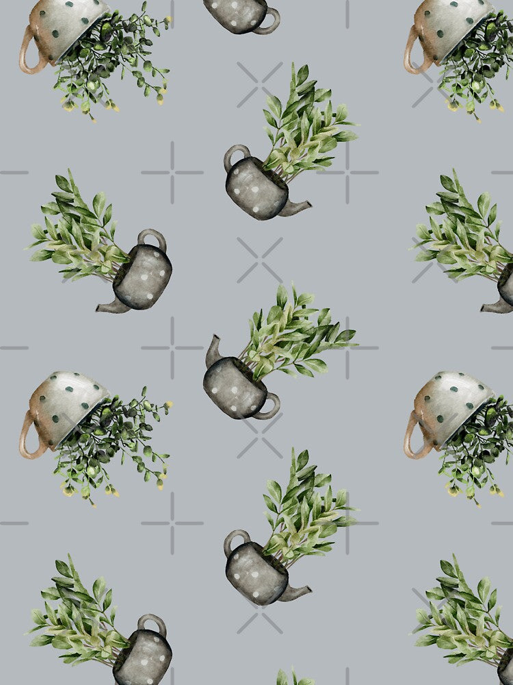 ZZ Plant Houseplant Gray Love Nature Pattern by travellb