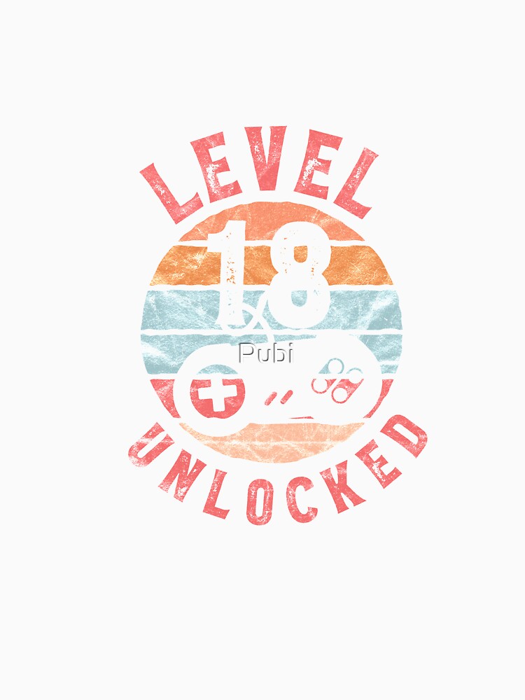 Level Up Gamer Player 18 Birthday Gift by Pubi