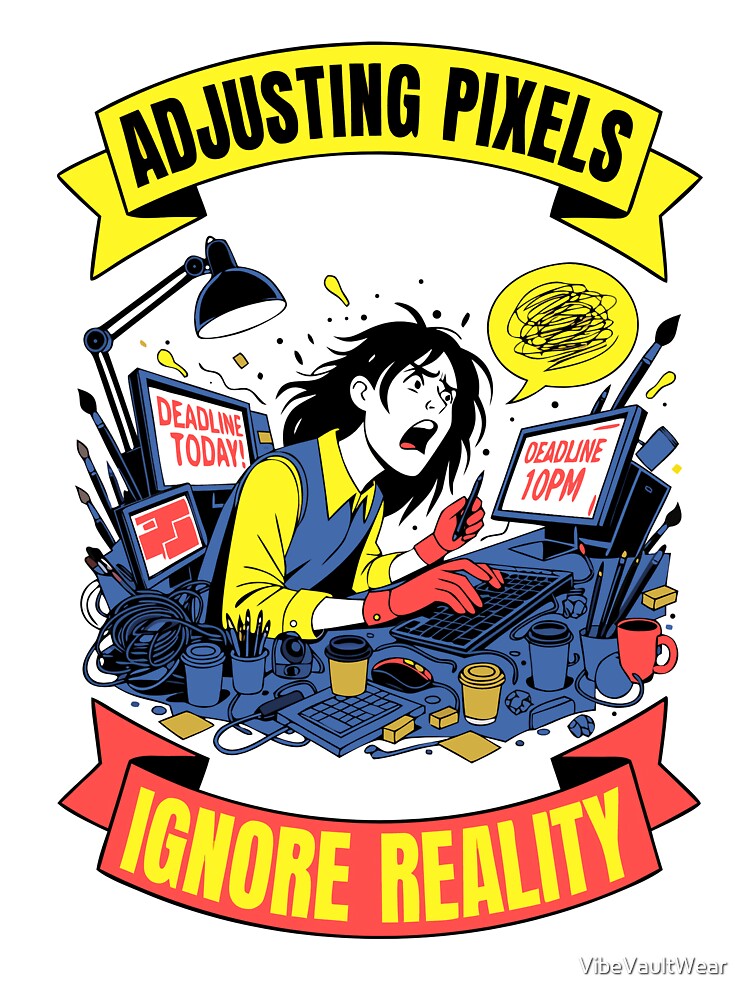 Adjusting Pixels Ignore Reality Graphic Designer by VibeVaultWear