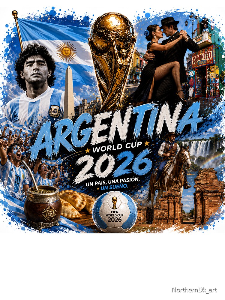 Argentina World Cup 2026 – Un País, Una Pasión, Un Sueño by NorthernDk_art Unisex , , , Long Sleeve Tee