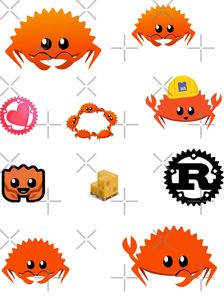 Rust sticker variety pack with Ferris by leesander